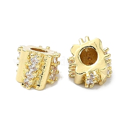 Placcatura a cremagliera in ottone con pavé di perle di zirconia cubica trasparenti&nbsp;KK-M282-33G