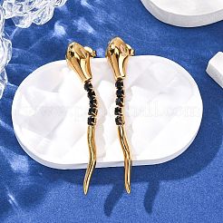 Серьги-гвоздики в форме змеи из нержавеющей стали 304&nbsp;EJEW-A136-03A-G