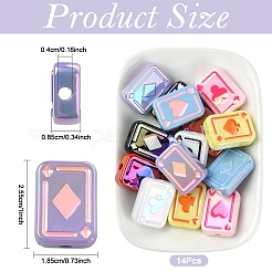 14 шт. 7-цветные радужные переливающиеся акриловые эмалевые бусины с УФ-покрытием&nbsp;SACR-YW0005-06