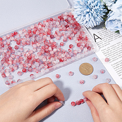 3 нити окрашенных в технике кракелюр стеклянных бусин&nbsp;CCG-SP0001-01