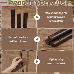 Bâton de bois&nbsp;WOOD-WH0034-101B