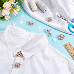 Застежка-кнопка с 1 отверстием из сплава и стразами BUTT-HY0001-18