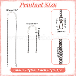2 шт. 2 стиля пластиковых ремешков для сумок с бусинами из искусственного жемчуга DIY-WR0002-72B