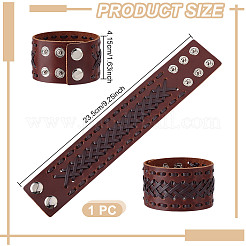 Плетеные браслеты искусственная кожа шнур&nbsp;BJEW-WH0014-075A