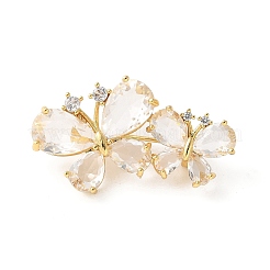 Бабочка латунные паве прозрачные кубические цирконии броши для рюкзака одежда&nbsp;LS-JEWB-Z037-01G