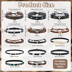 14 bande de chapeau en cuir PU de 14 styles&nbsp;AJEW-OC0015-69
