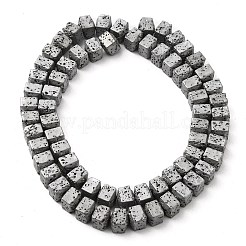 Brins de perles de pierre de lave naturelle galvanisées&nbsp;G-Q1009-A01-02