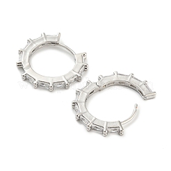 Серьги-кольца из латуни с цирконием EJEW-G363-09P