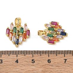 Pendenti in zirconi cubici colorati in micro pavè di ottone&nbsp;CU-CBA84C5-07G
