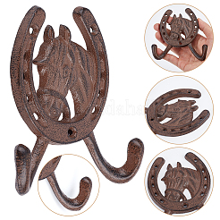 Kleiderhaken aus Gusseisen in Hufeisenform&nbsp;LS-AJEW-WH0696-207B