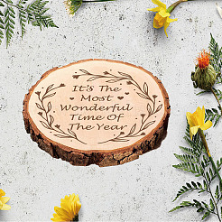 Feuilles rondes en bois sculpté&nbsp;AJEW-WH0362-006