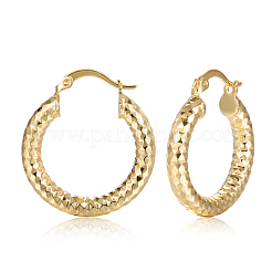 Фактурные серьги-кольца из латуни FS-WGEF2F9-01