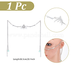 1 шт. цепочки из сплава с кисточками и стеклянными бусинами NJEW-GA0001-12