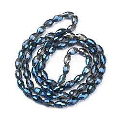 Стеклянные бусины с гальваническим покрытием &nbsp;EGLA-J013-4X6mm-F34