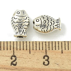 チベット風合金ビーズ  鉛フリー＆カドミウムフリー  魚  アンティークシルバー  9x6x4.5mm  穴：1.8mm  約1587個/1000g&nbsp;TIBE-I026-5909AS
