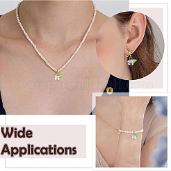 40 шт. 8-цветные подвески в форме листьев из натурального смешанного камня и АБС-пластика с имитацией жемчуга и акрила&nbsp;PALLOY-YW00095