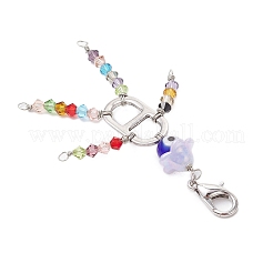 Круглые бусины ручной работы в стиле лэмпворк с имитацией австрийского хрусталя и 201 звеном из нержавеющей стали HJEW-JM03033