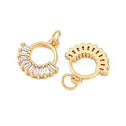 Breloques en laiton avec zircone cubique de micro pave&nbsp;KK-H093-18B-G