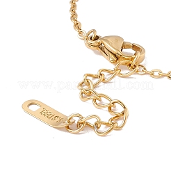 Ионное покрытие(ip) 304 нержавеющая сталь браслет с поперечными связями с цепочками для женщин BJEW-F396-19G