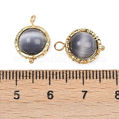 Вращающиеся круглые подвески с кошачьим глазом KK-B157-37B-G