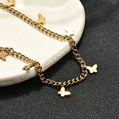 Браслеты-бабочки из нержавеющей стали 304&nbsp;BJEW-R021-06G