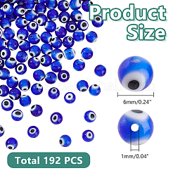 3 нити круглых бусин-лэмпворк ручной работы от сглаза LAMP-HY0001-13B
