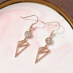 Серьги-подвески из нержавеющей стали 304 с треугольными подвесками&nbsp;EJEW-Z129-07RG