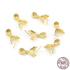 925スターリングシルバーアイスピック・ピン・ベイル  18KGP本金メッキ  10x6x4mm  内径：5x5mm  ピン：0.7mm&nbsp;STER-Z001-018G