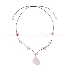 Подвеска из необработанных натуральных камней с цветком ручной работы NJEW-TA00210-02