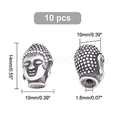 Буддийские бусины из нержавеющей стали 304 STAS-UN0013-65AS