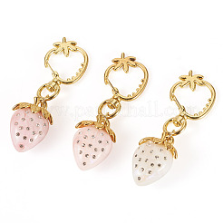 3 шт. подвески в виде клубники из смоляных стразов&nbsp;HJEW-TAC0094