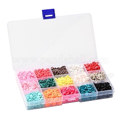 150g 15 Farben handgemachte Polymertonperlen&nbsp;CLAY-JP0001-12-6mm