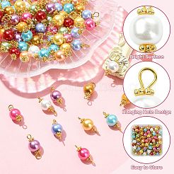 100 шт. 10 стиля круглые перламутровые стеклянные подвески-соединители с жемчужинами PALLOY-CJ00118