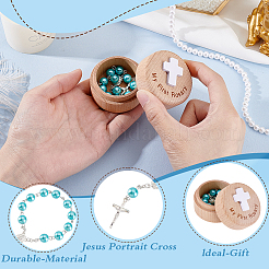 Браслеты из сплава с подвесками в виде креста AJEW-WH0455-115B