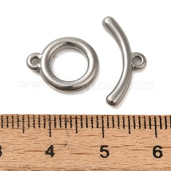 変色しない304ステンレススチールのトグル留め具  リング  ステンレス鋼色  14x11.5x2mm  穴：2mm  バー：18.8x8x2mm&nbsp;STAS-Q324-08P