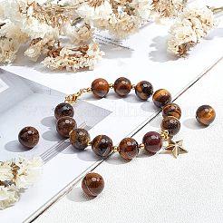 Сорт аб натуральный тигровый глаз круглые бусинки пряди G-OC0001-78B