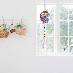 Kit di campanelli eolici con pittura diamante unicorno fai da te&nbsp;DIY-WH0246-93