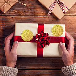 Пластиковые самоклеящиеся наклейки с тиснением из золотой фольги&nbsp;DIY-WH0211-332