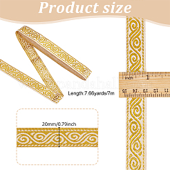 Жаккардовые ленты из полиэстера с цветочным узором в этническом стиле&nbsp;DIY-WH0656-63A