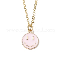 Ожерелья с подвеской в виде улыбающегося лица из эмали NJEW-JN05259