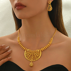 Элегантные полые серьги-капли из латуни и комплекты ожерелий для женщин CH3228