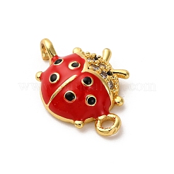 Шармы-соединители из латуни с микропаве из прозрачного кубического циркония&nbsp;KK-I276-12G-02