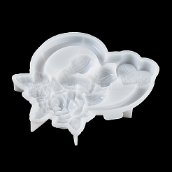 День святого Валентина сердце пара роза diy украшение стены статуя силиконовые Молды&nbsp;LS-SIL-F007-09