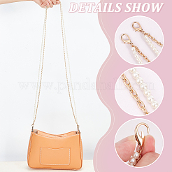 2 шт. 2 цвета пластиковая имитация жемчуга и железная цепочка цепочка для телефона через плечо FIND-WR0009-48