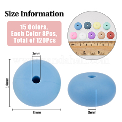 120 шт. 15 цвета пищевые экологически чистые силиконовые бусины SIL-FH0001-14