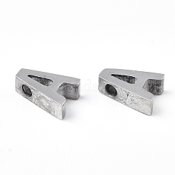 変色しない201ステンレススチールチャーム  ステンレス鋼色  文字.a  8x5x3mm  穴：1.6mm&nbsp;STAS-R110-A