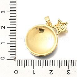 Porte micro ouvrent pendentifs zircone cubique en laiton de placage&nbsp;KK-M309-19G