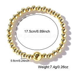 Роскошные латунные круглые бусины эластичные браслеты для мужчин и женщин&nbsp;KL5990-1