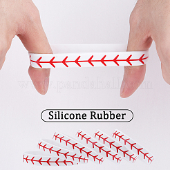 Браслет на силиконовом шнуре на тему софтбола BJEW-WH0020-50