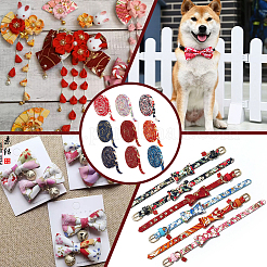 Хлопковые ленты с японским принтом в виде цветов/волн/птиц OCOR-FG0002-27